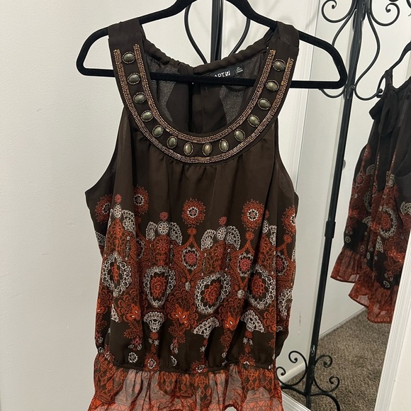 APT.9 Brown and Orange Sleeveless Top. #08 - Picture 1 of 7